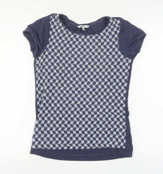 Fatface Women's Blue Geometric T-Shirt, Size 6