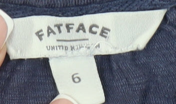 Fatface Women's Blue Geometric T-Shirt, Size 6