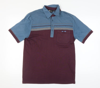 Carabou Men's Blue M Polo Colourblock
