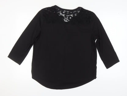 Womens UK Size L H&M Black Basic Blouse