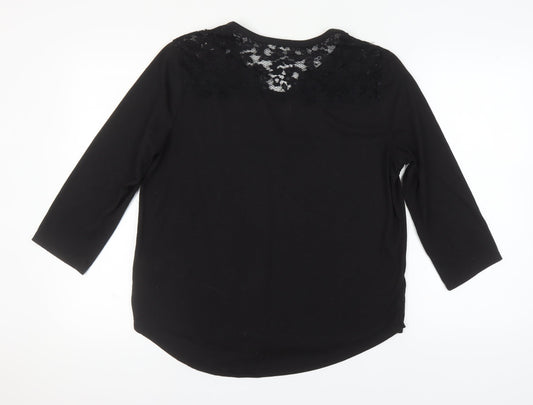 Womens UK Size L H&M Black Basic Blouse