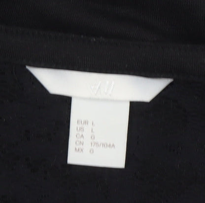 Womens UK Size L H&M Black Basic Blouse