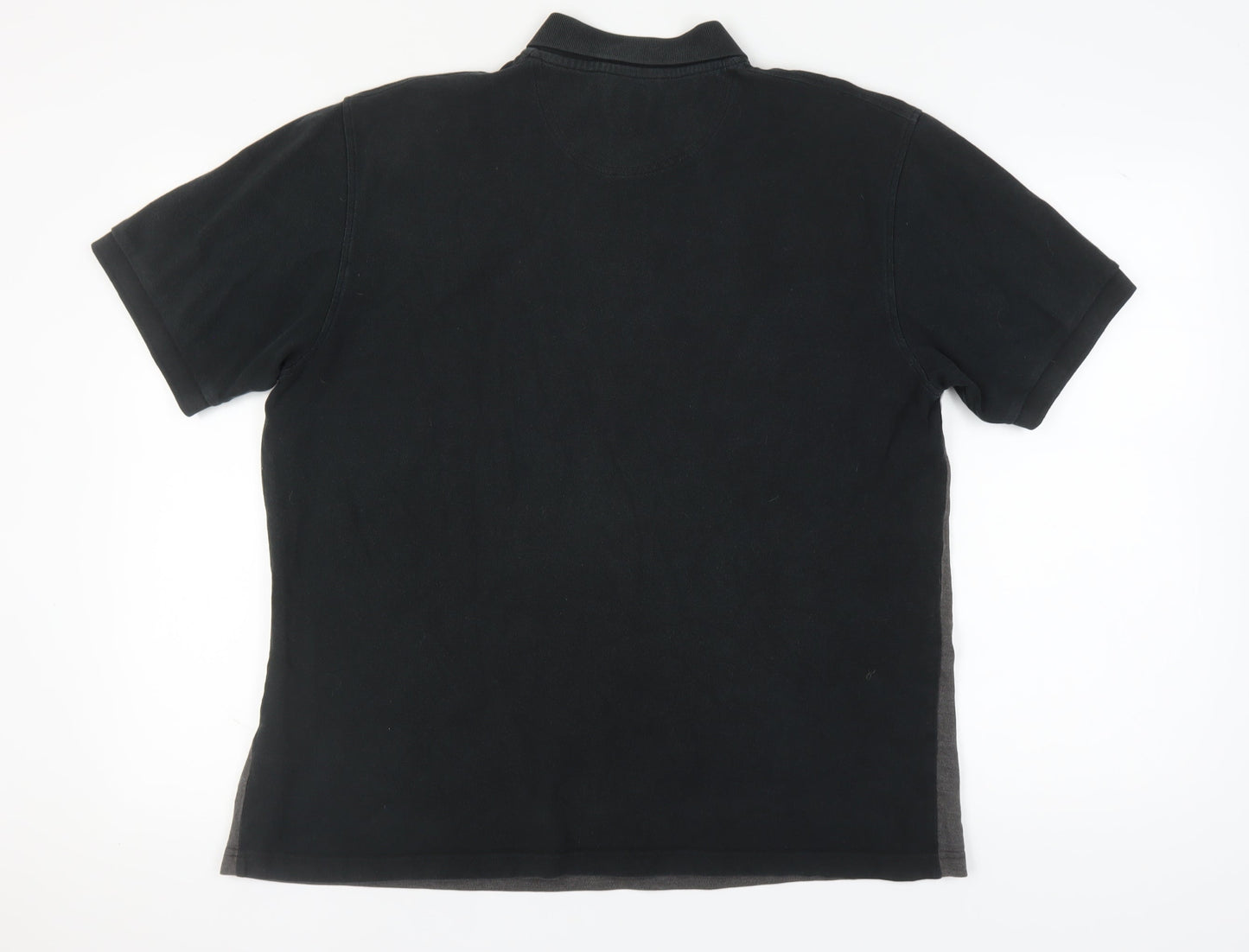Casual Club Men's Black Colourblock Polo Shirt L