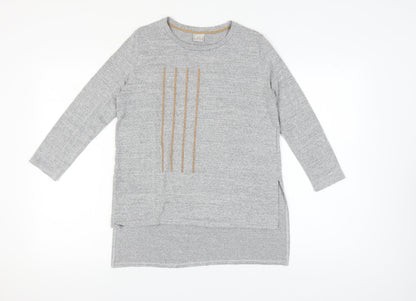 Womens UK Size 10 Zara Grey Basic T-Shirt