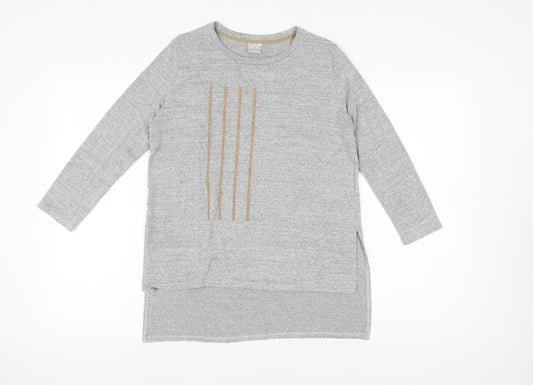 Womens UK Size 10 Zara Grey Basic T-Shirt