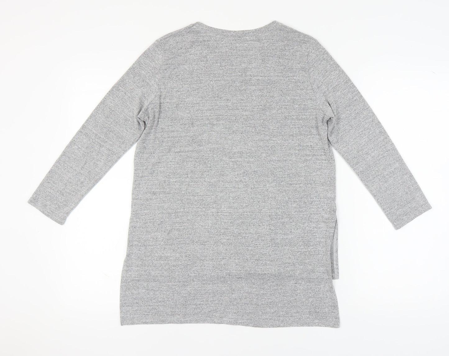 Womens UK Size 10 Zara Grey Basic T-Shirt