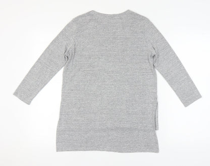 Womens UK Size 10 Zara Grey Basic T-Shirt