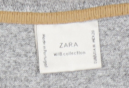 Womens UK Size 10 Zara Grey Basic T-Shirt