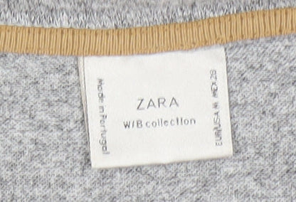 Womens UK Size 10 Zara Grey Basic T-Shirt