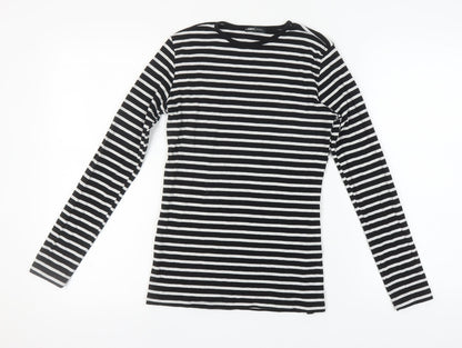 LC Waikiki Women's Black Striped Long Sleeve T-Shirt - S