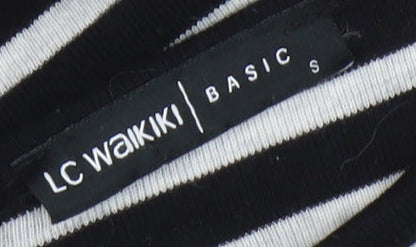 LC Waikiki Women's Black Striped Long Sleeve T-Shirt - S