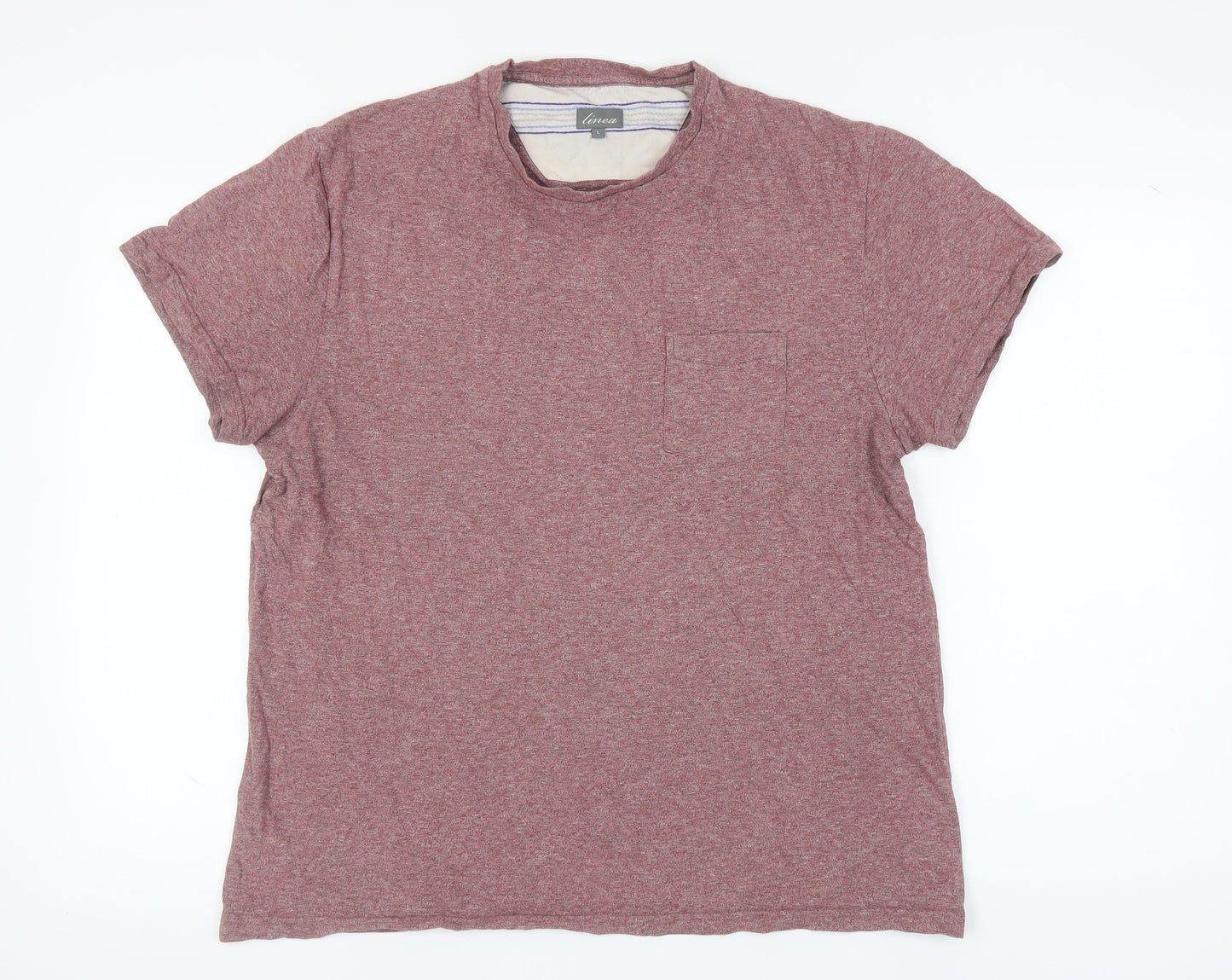 Linea Men's Red Cotton Crew Neck T-Shirt Size L