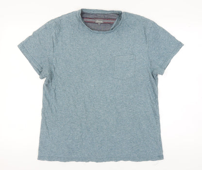 Linea Men's Blue Crew Neck T-Shirt, Size L