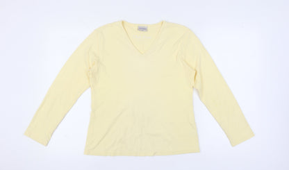 Mackays Women's Yellow V-Neck Long Sleeve T-Shirt