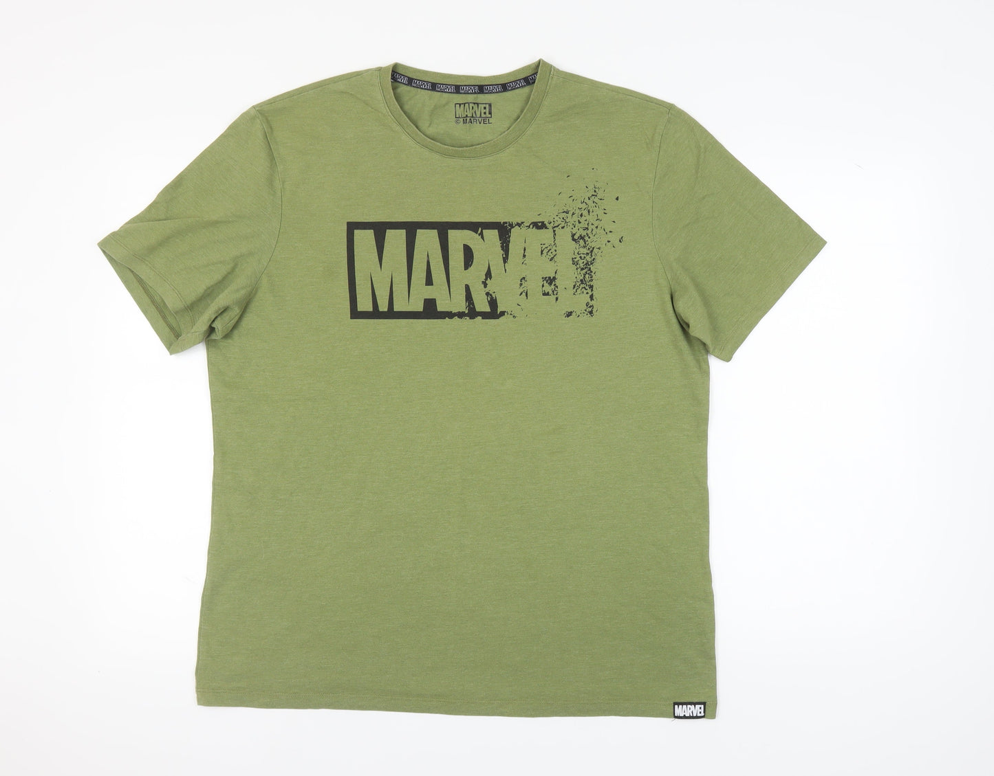 Unisex Adults UK Size XL Marvel Green Basic T-Shirt