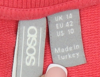 Womens UK Size 14 ASOS Red Pullover Sweatshirt