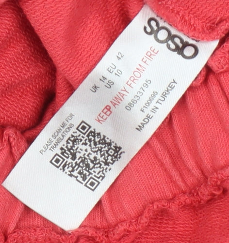 Womens UK Size 14 ASOS Red Pullover Sweatshirt