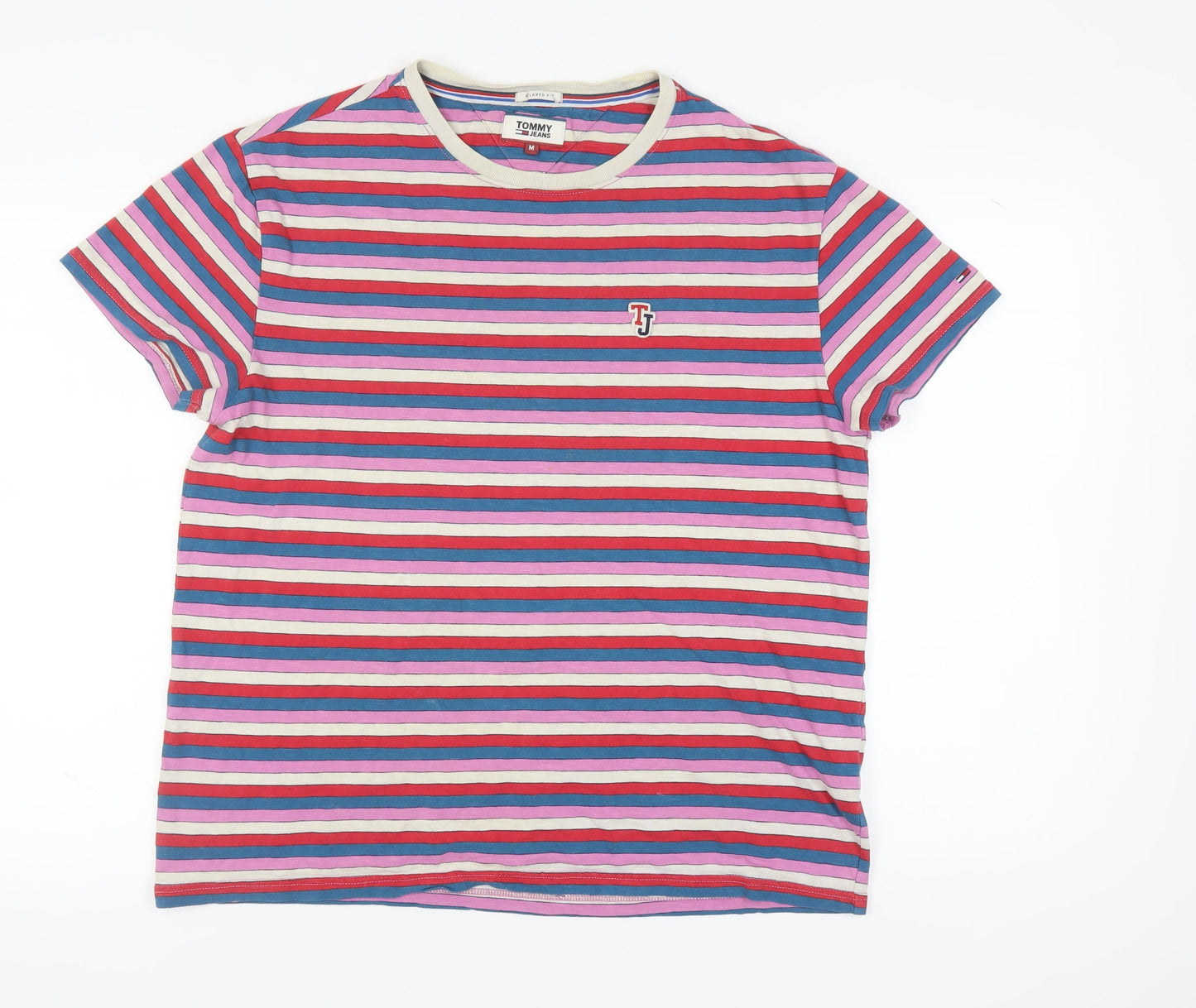 Tommy Jeans Men's Multicoloured Striped T-Shirt M