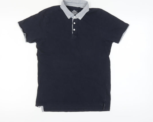 Red Herring Men's Black Polo Shirt Small