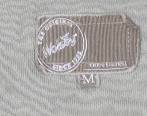 Wolsey Men's Beige Striped 1/4 Zip Sweatshirt M