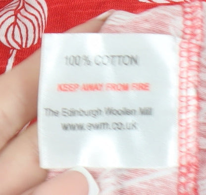 ISLE Women's Red Floral Cotton Blouse, Size L