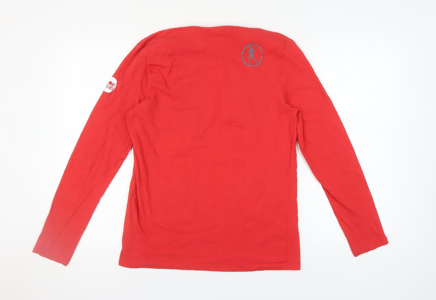 Sport Relief Men's Red Graphic Long Sleeve T-Shirt M