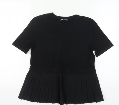 Womens UK Size M Zara Black  T-Shirt