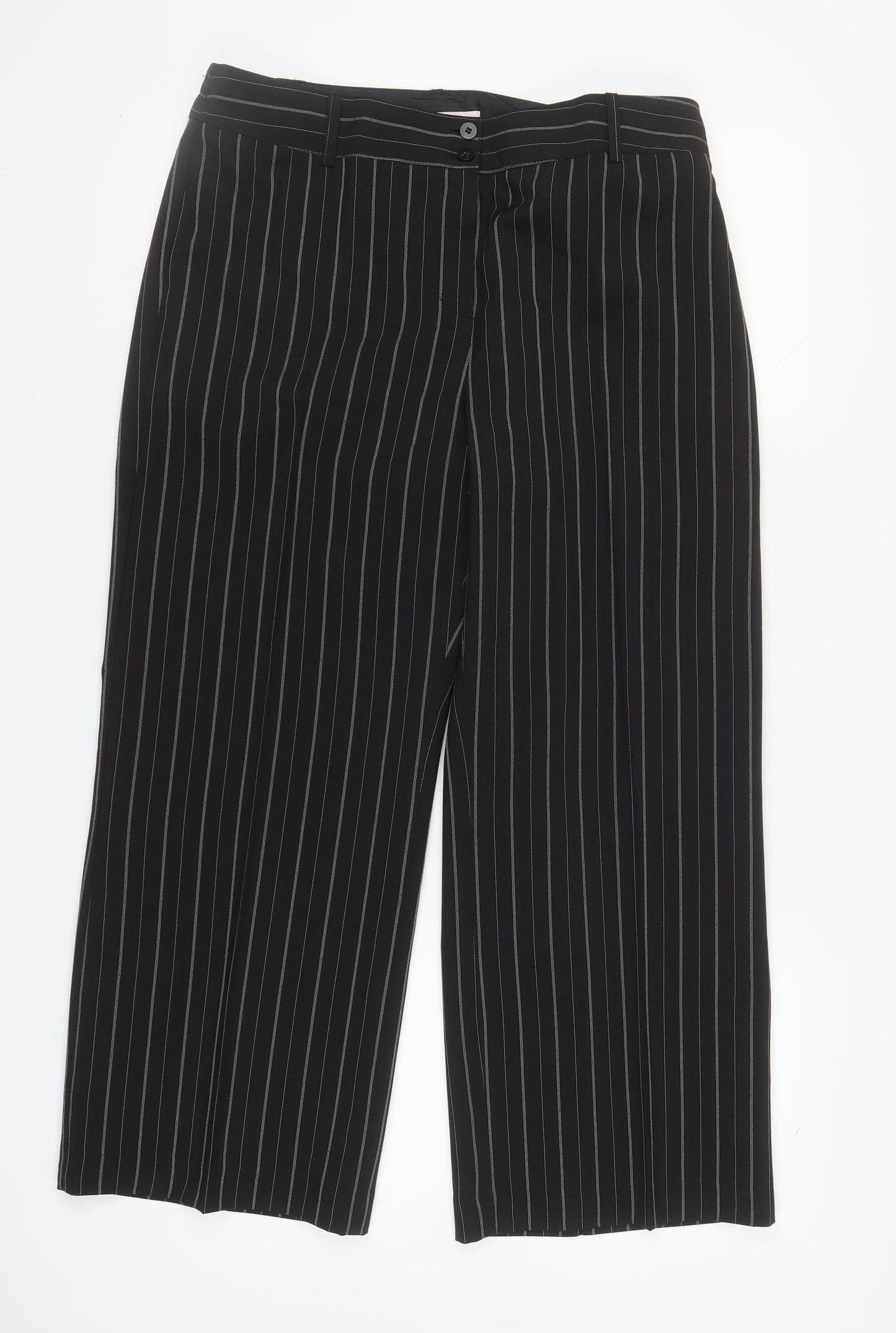 Simply Be Women's Black Striped Trousers 16