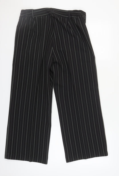 Simply Be Women's Black Striped Trousers 16