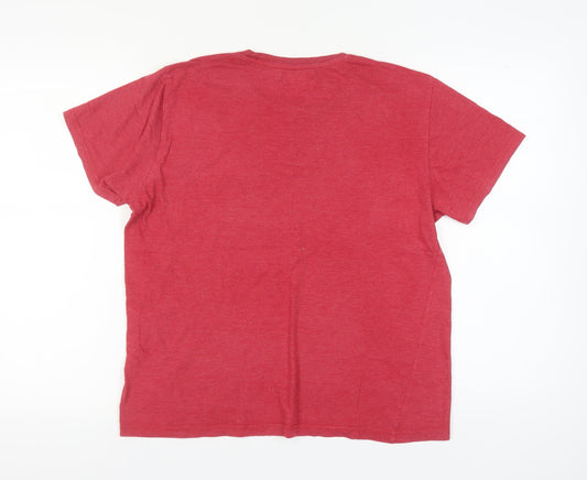 Pierre Cardin Men’s Red Retro Graphic T-Shirt L