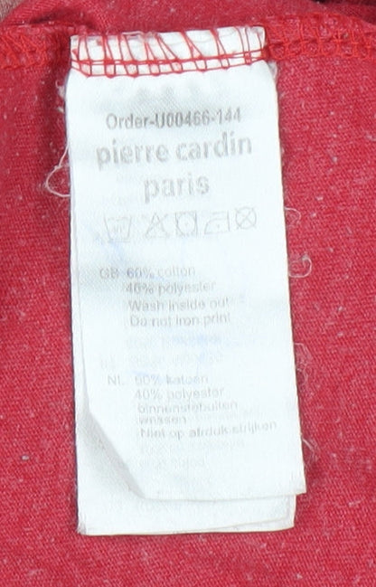 Pierre Cardin Men’s Red Retro Graphic T-Shirt L