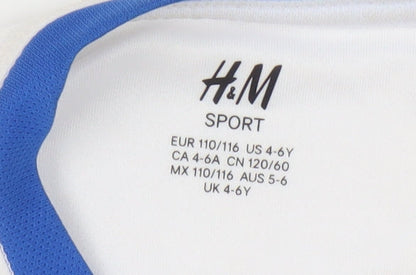 H&M Boys White Football Jersey, 4-5 Years, Short Sleeve
