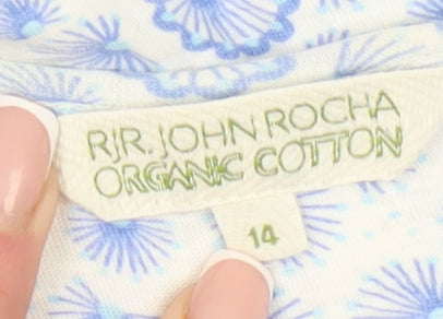 Womens UK Size 14 RJR John Rocha Blue Basic T-Shirt