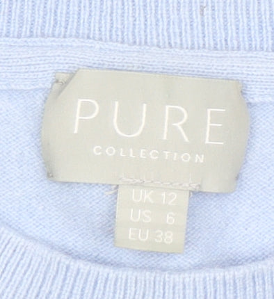 Womens UK Size 12 PURE Collection Blue Pullover Jumper