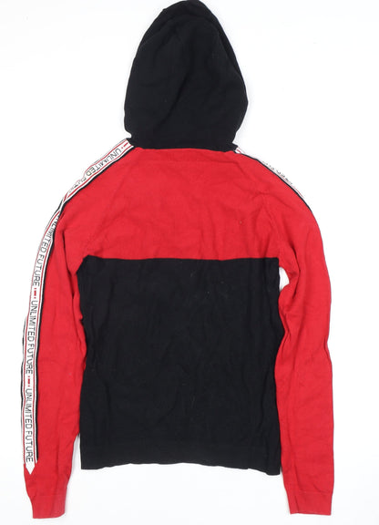 Next Boys Red & Black Pullover Hoodie - 11-12 Years