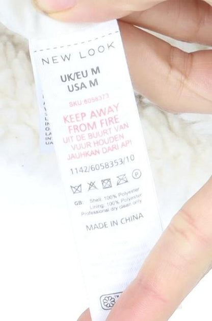 Womens UK Size 10 New Look White Puffer Jacket