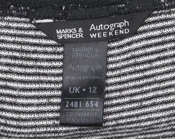 Womens UK Size 12 Marks and Spencer Black  T-Shirt