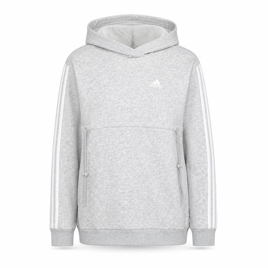 Front view of Adidas Women's Grey Pullover Hoodie, size XS
