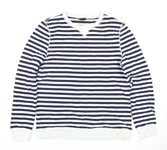 H&M Unisex Blue Striped Pullover Sweatshirt Size 12