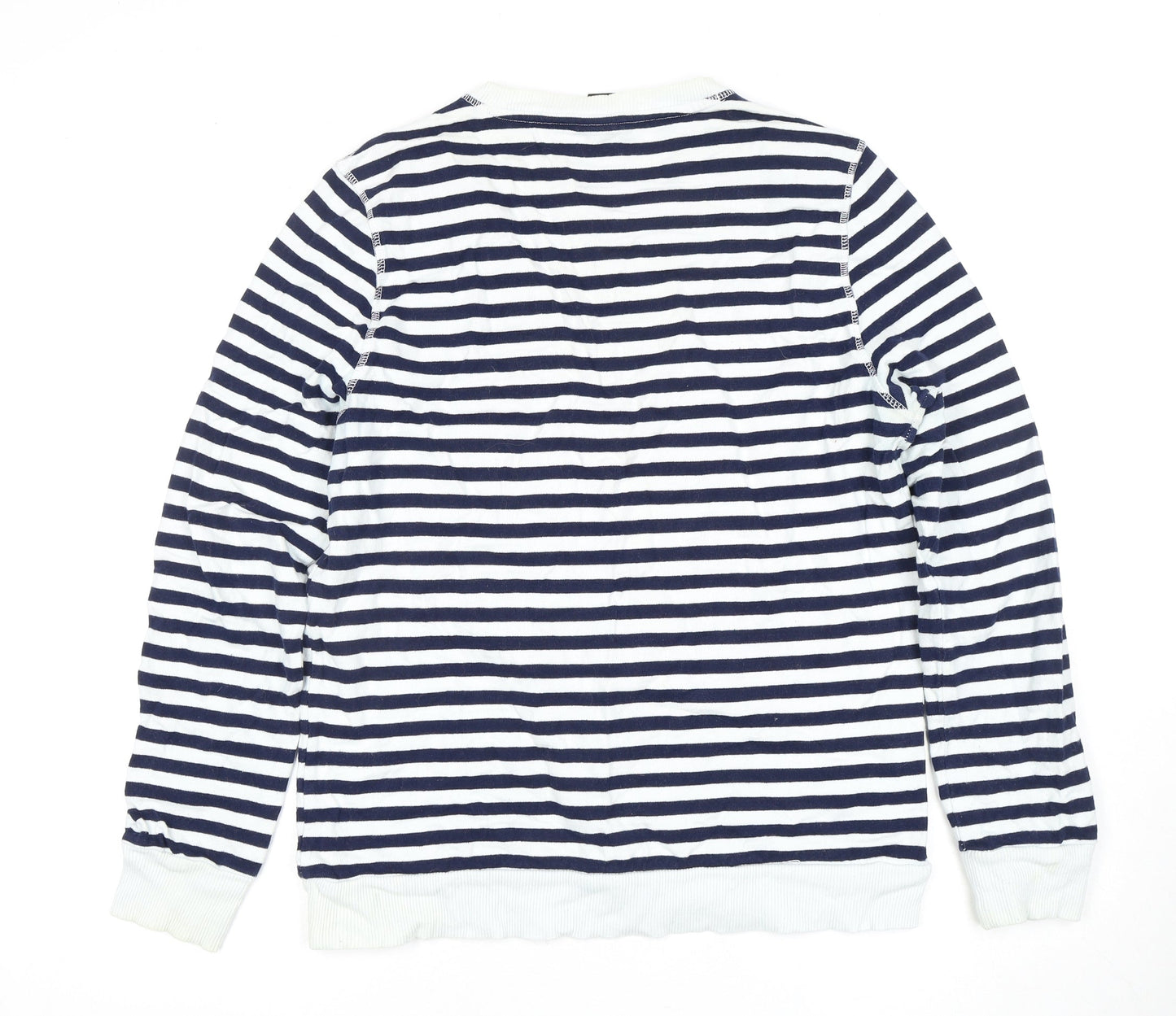 H&M Unisex Blue Striped Pullover Sweatshirt Size 12