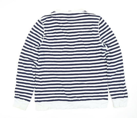 H&M Unisex Blue Striped Pullover Sweatshirt Size 12