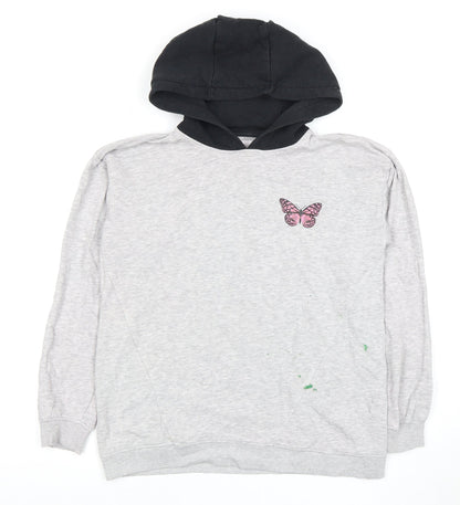 THREEADGIRLS Boys Grey & Black Pullover Hoodie 9-10Y