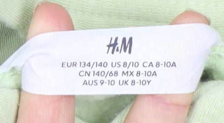 H&M Boys Green Pullover Hoodie 9-10 Years, Hooded