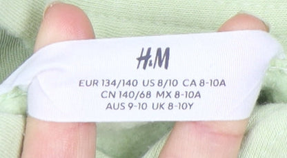 H&M Boys Green Pullover Hoodie 9-10 Years, Hooded