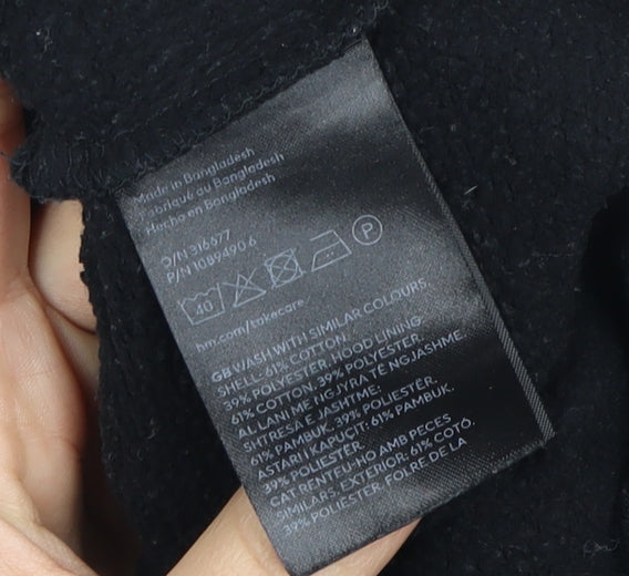 H&M Women's Black Pullover Hoodie, Size 12