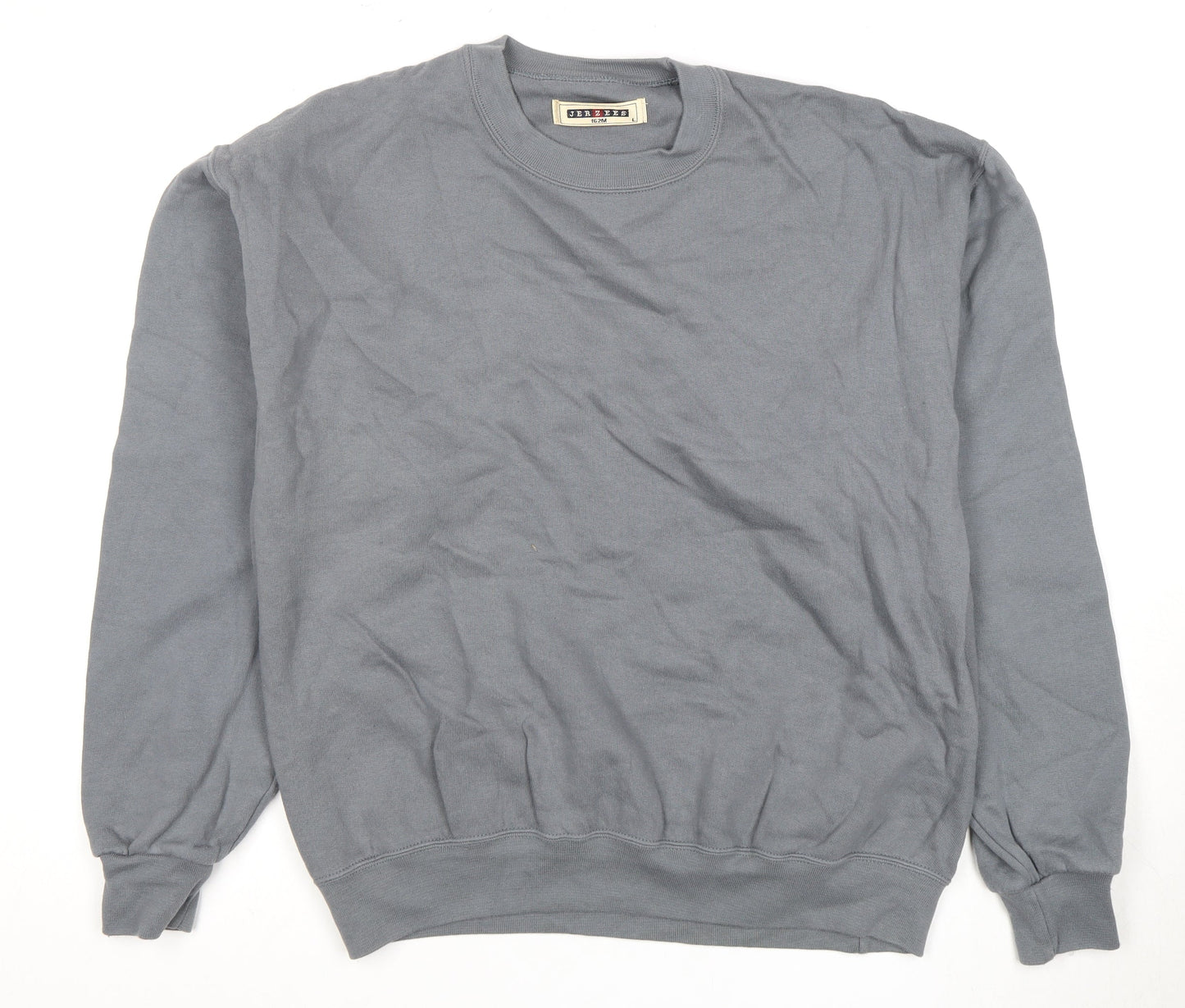 Mens UK Size L JERZEES Grey Pullover Sweatshirt