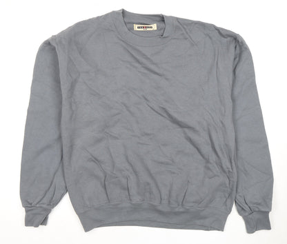 Mens UK Size L JERZEES Grey Pullover Sweatshirt