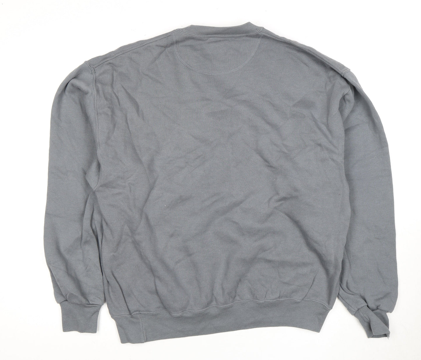 Mens UK Size L JERZEES Grey Pullover Sweatshirt