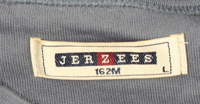Mens UK Size L JERZEES Grey Pullover Sweatshirt