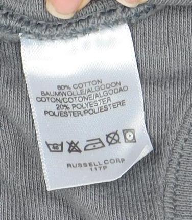 Mens UK Size L JERZEES Grey Pullover Sweatshirt